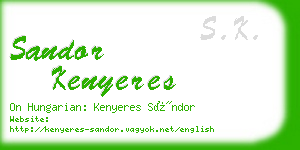 sandor kenyeres business card